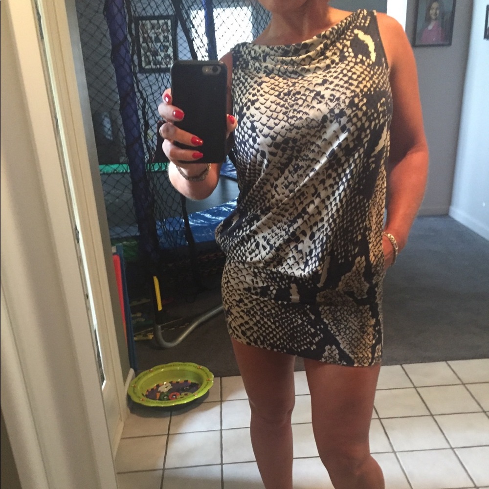 DVF silk snakeskin Mercedes dress